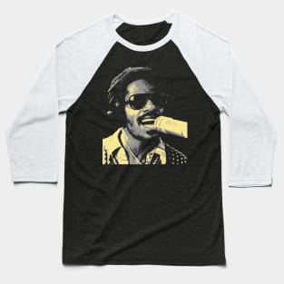 Singer Stevie Wonder Grey Baseball T-Shirt